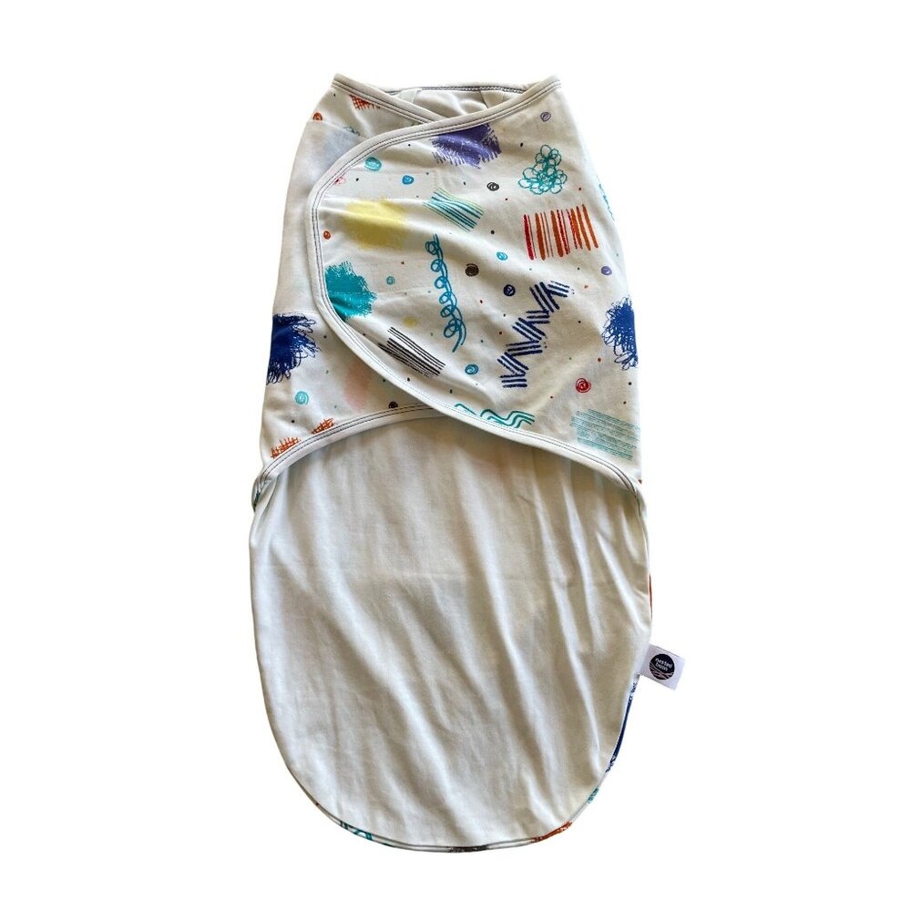 0-6M Nested Bean Zen Swaddle Classic Weighted Sleep Blanket Colorful Scribble Pr